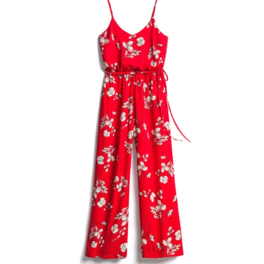 Red Floral Jumpsuit